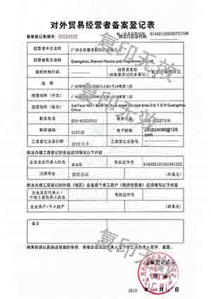 对外贸易经营者备案登记表